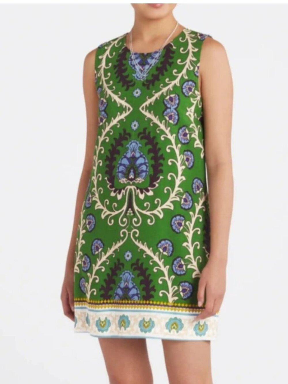 Sanctuary Linen Blend Mezzo Tile Green Lightweight Shift Dress Size XL NWT